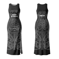 Maori Language Week Personalised Family Matching Tank Maxi Dress and Hawaiian Shirt Kia Mau Ki To Ukaipo Grey Color LT14 Mom's Dress Grey - Polynesian Pride