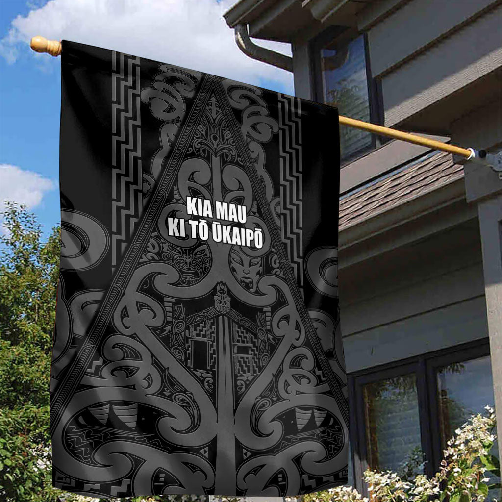 Maori Language Week Garden Flag Kia Mau Ki To Ukaipo Grey Color LT14 - Polynesian Pride