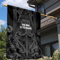 Maori Language Week Garden Flag Kia Mau Ki To Ukaipo Grey Color LT14 - Polynesian Pride
