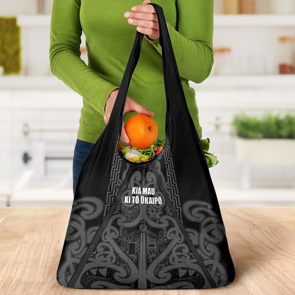 Maori Language Week Grocery Bag Kia Mau Ki To Ukaipo Grey Color