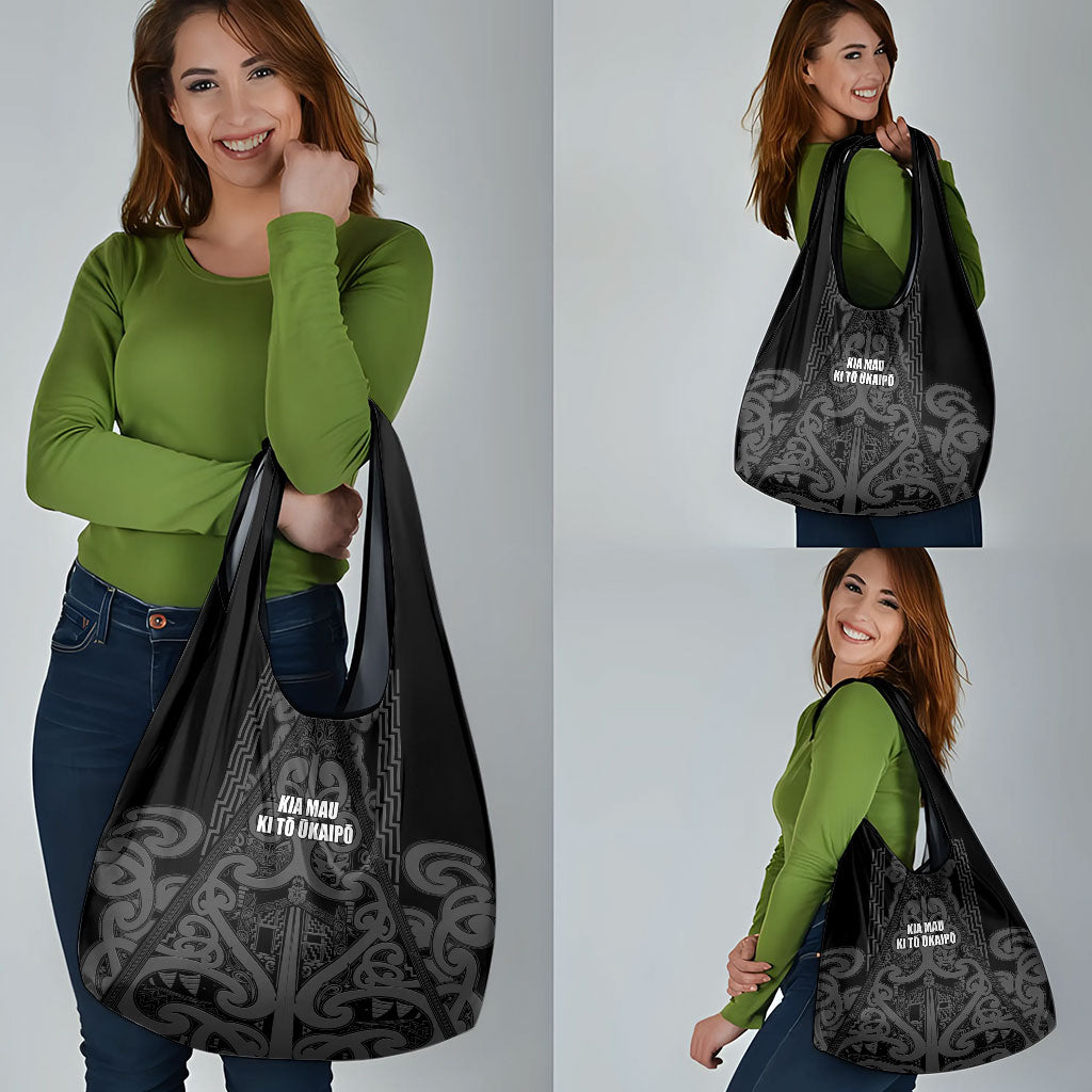 Maori Language Week Grocery Bag Kia Mau Ki To Ukaipo Grey Color