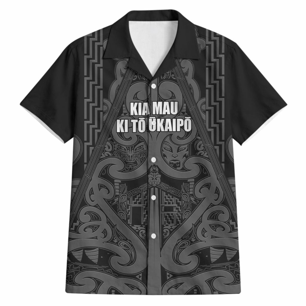 Maori Language Week Personalised Hawaiian Shirt Kia Mau Ki To Ukaipo Grey Color LT14 Grey - Polynesian Pride
