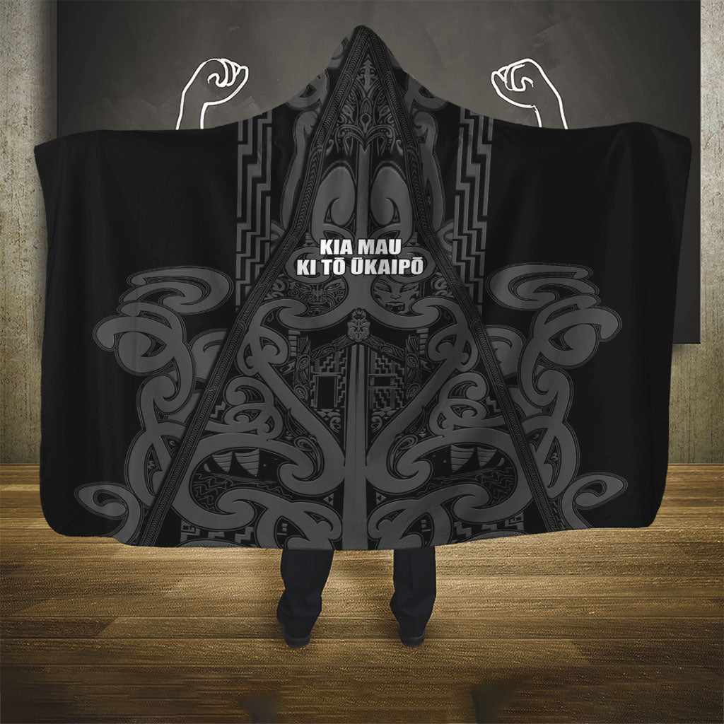 Maori Language Week Hooded Blanket Kia Mau Ki To Ukaipo Grey Color