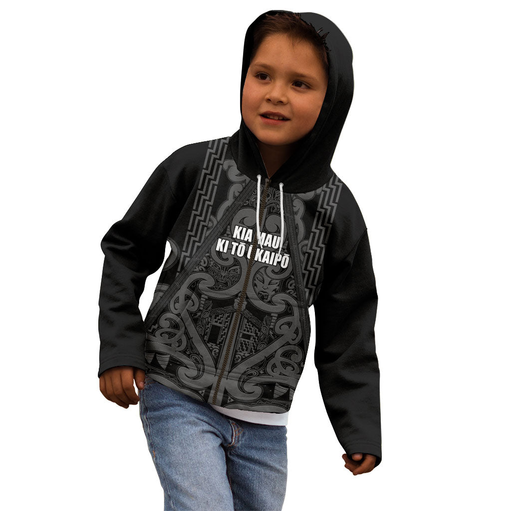 Maori Language Week Personalised Kid Hoodie Kia Mau Ki To Ukaipo Grey Color LT14 - Polynesian Pride