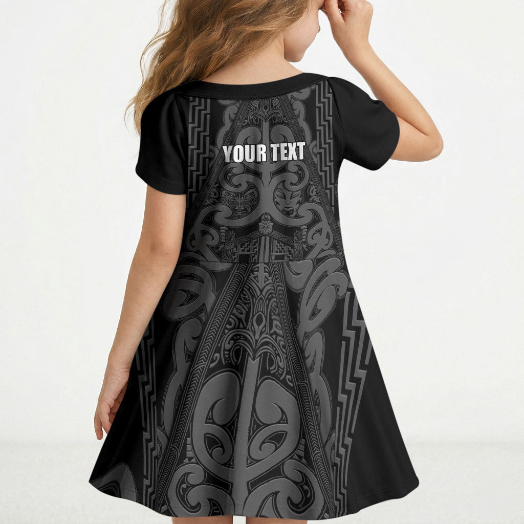 Maori Language Week Personalised Kid Short Sleeve Dress Kia Mau Ki To Ukaipo Grey Color LT14 - Polynesian Pride