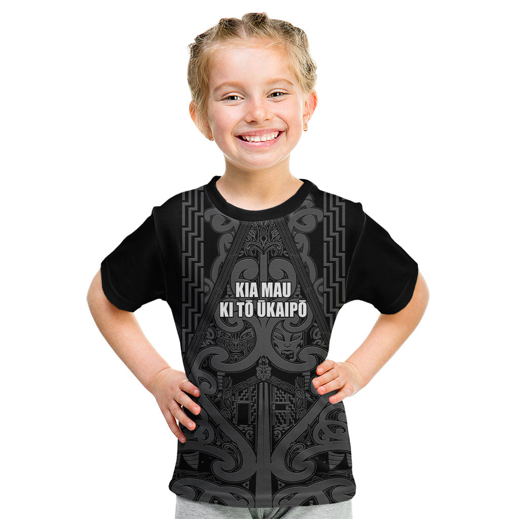 Maori Language Week Personalised Kid T Shirt Kia Mau Ki To Ukaipo Grey Color