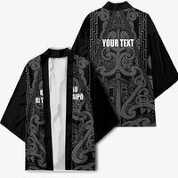 Maori Language Week Personalised Kimono Kia Mau Ki To Ukaipo Grey Color LT14 - Polynesian Pride