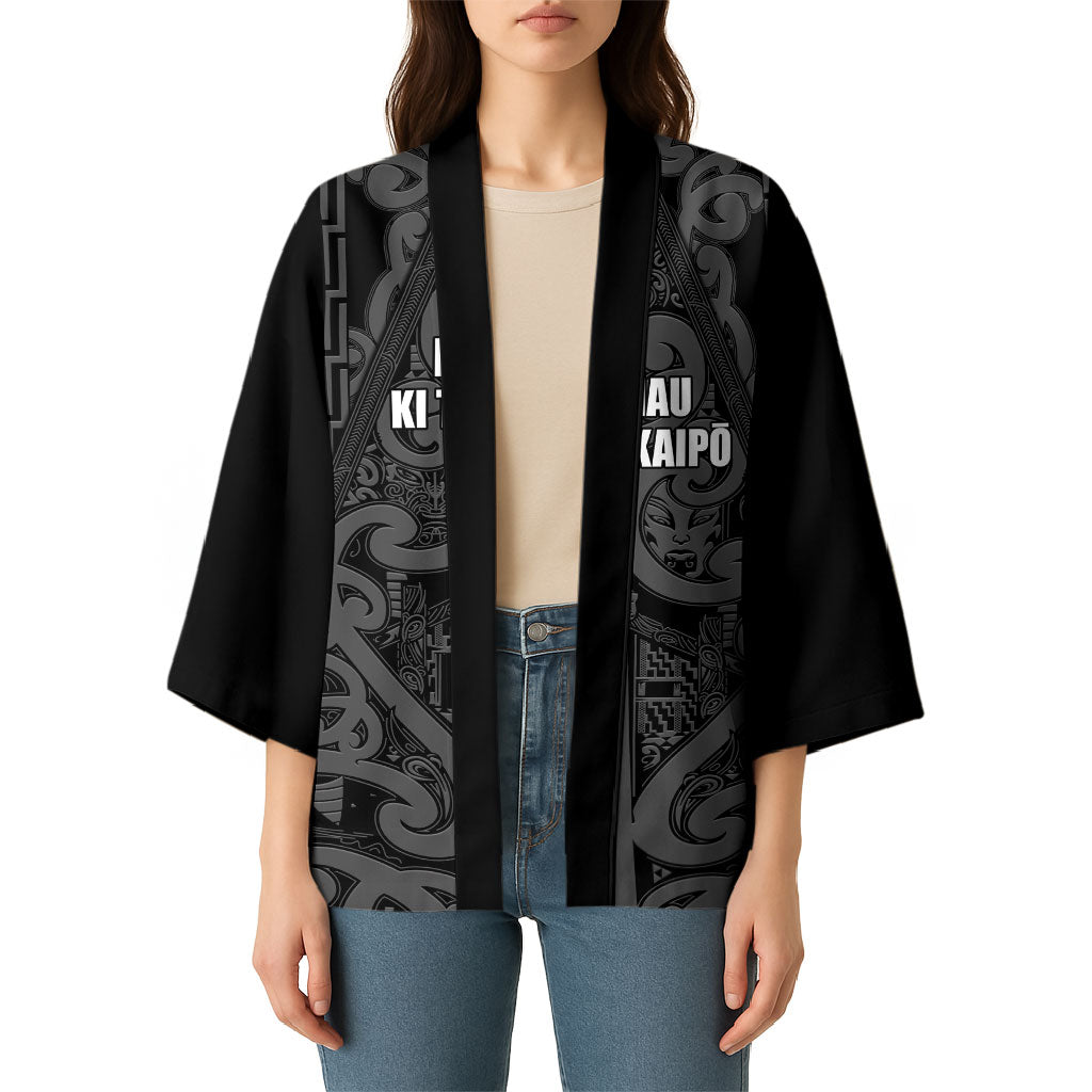 Maori Language Week Personalised Kimono Kia Mau Ki To Ukaipo Grey Color LT14 - Polynesian Pride