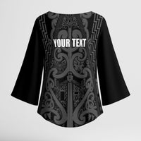 Maori Language Week Personalised Kimono Sleeve Blouse Kia Mau Ki To Ukaipo Grey Color LT14 - Polynesian Pride