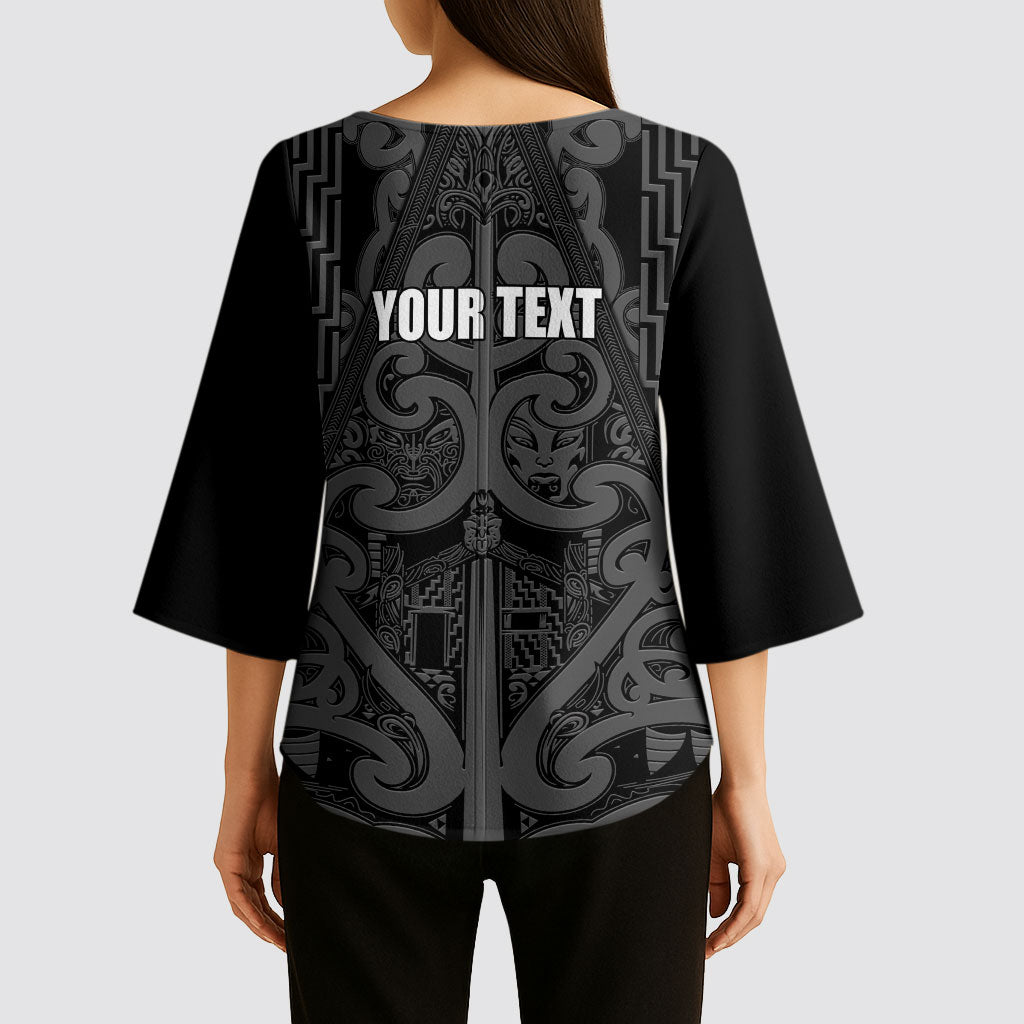Maori Language Week Personalised Kimono Sleeve Blouse Kia Mau Ki To Ukaipo Grey Color LT14 - Polynesian Pride