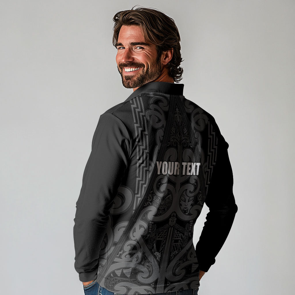 Maori Language Week Personalised Long Sleeve Polo Shirt Kia Mau Ki To Ukaipo Grey Color LT14 - Polynesian Pride