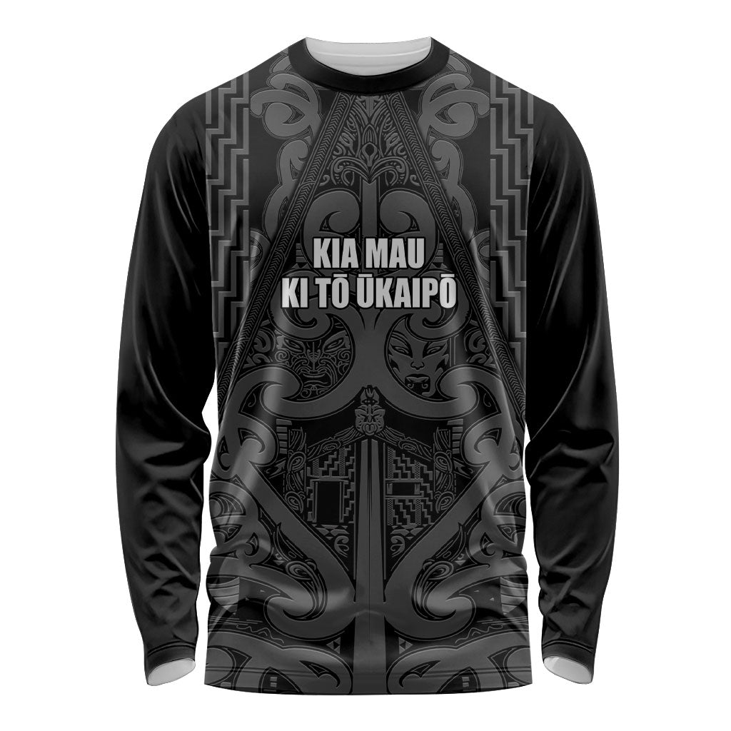 Maori Language Week Personalised Long Sleeve Shirt Kia Mau Ki To Ukaipo Grey Color LT14 Unisex Grey - Polynesian Pride