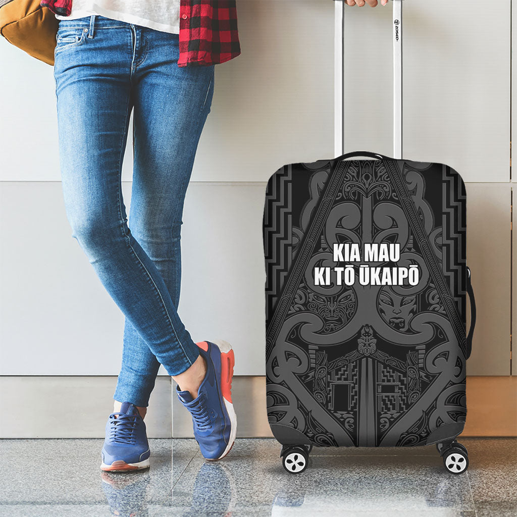 Maori Language Week Luggage Cover Kia Mau Ki To Ukaipo Grey Color