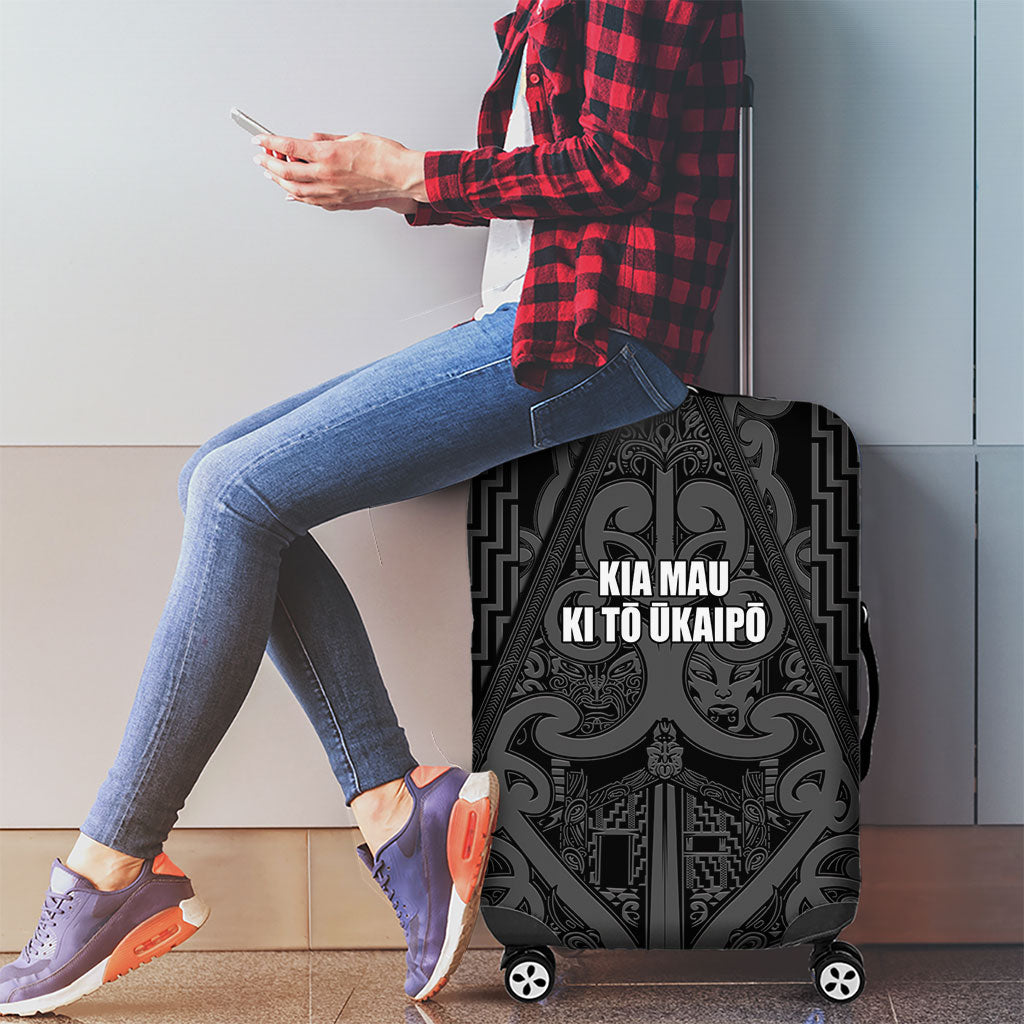 Maori Language Week Luggage Cover Kia Mau Ki To Ukaipo Grey Color