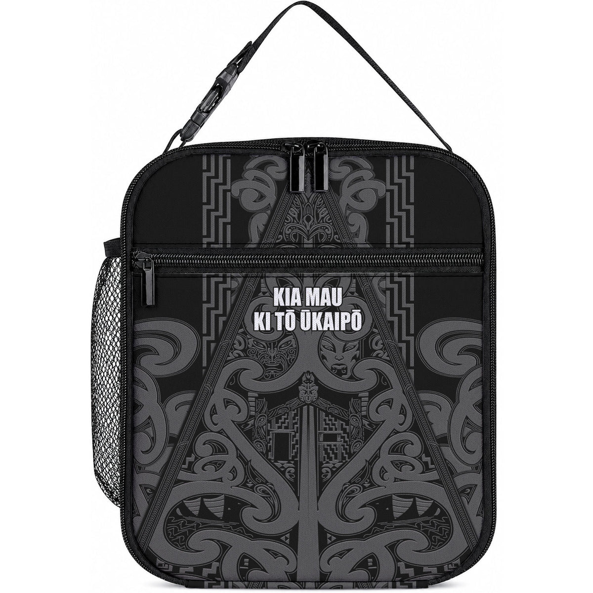 Maori Language Week Lunch Bag Kia Mau Ki To Ukaipo Grey Color