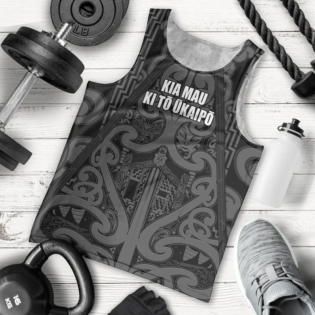 Maori Language Week Personalised Men Tank Top Kia Mau Ki To Ukaipo Grey Color LT14 - Polynesian Pride