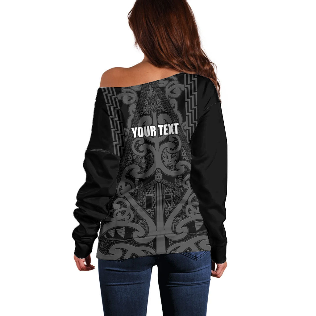 Maori Language Week Personalised Off Shoulder Sweater Kia Mau Ki To Ukaipo Grey Color LT14 - Polynesian Pride
