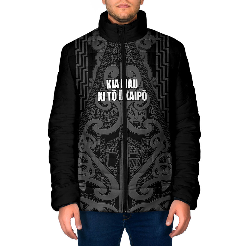 Maori Language Week Personalised Padded Jacket Kia Mau Ki To Ukaipo Grey Color