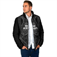 Maori Language Week Personalised Padded Jacket Kia Mau Ki To Ukaipo Grey Color