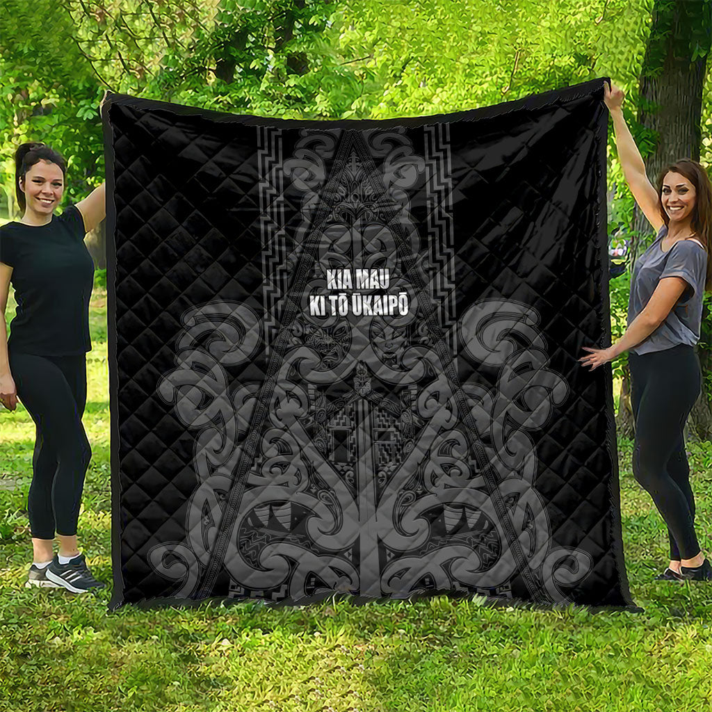 Maori Language Week Quilt Kia Mau Ki To Ukaipo Grey Color LT14 - Polynesian Pride