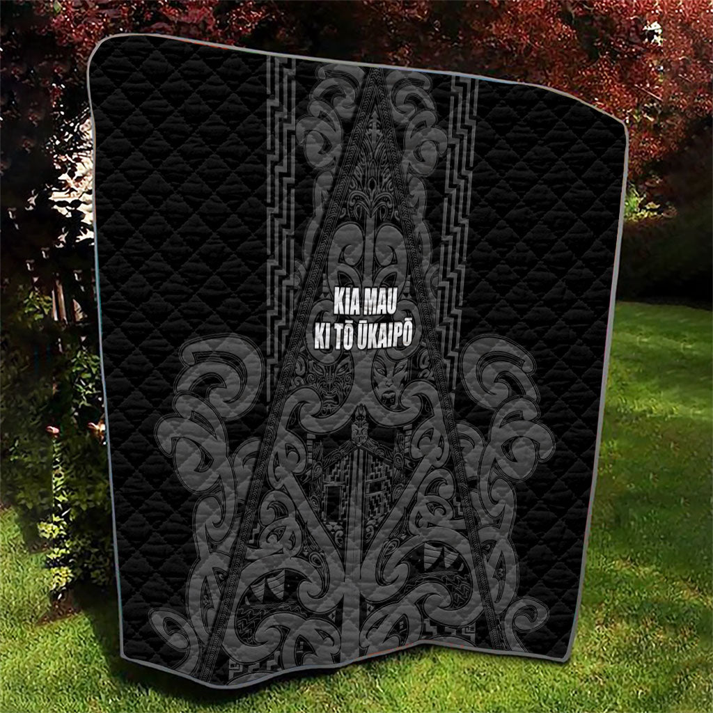 Maori Language Week Quilt Kia Mau Ki To Ukaipo Grey Color LT14 - Polynesian Pride