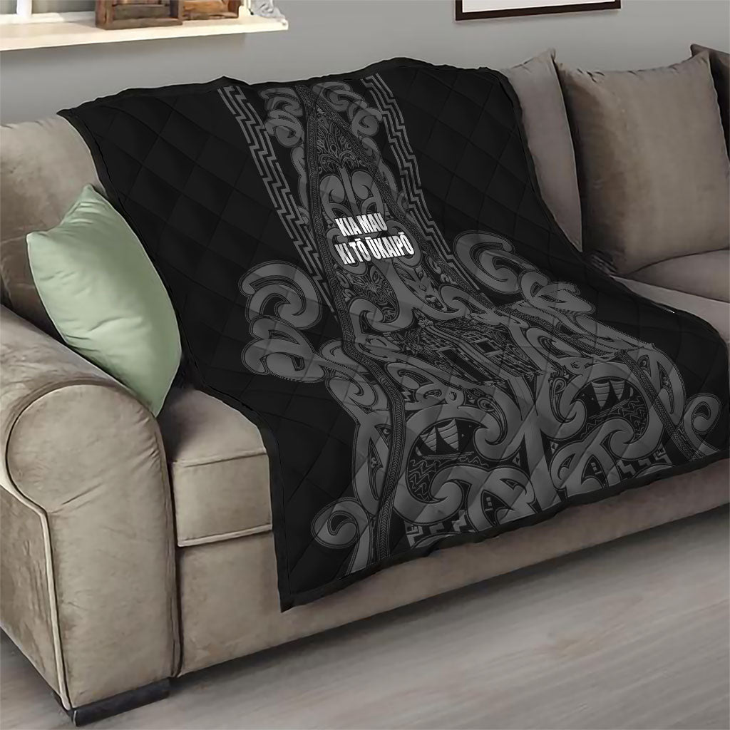 Maori Language Week Quilt Kia Mau Ki To Ukaipo Grey Color LT14 - Polynesian Pride
