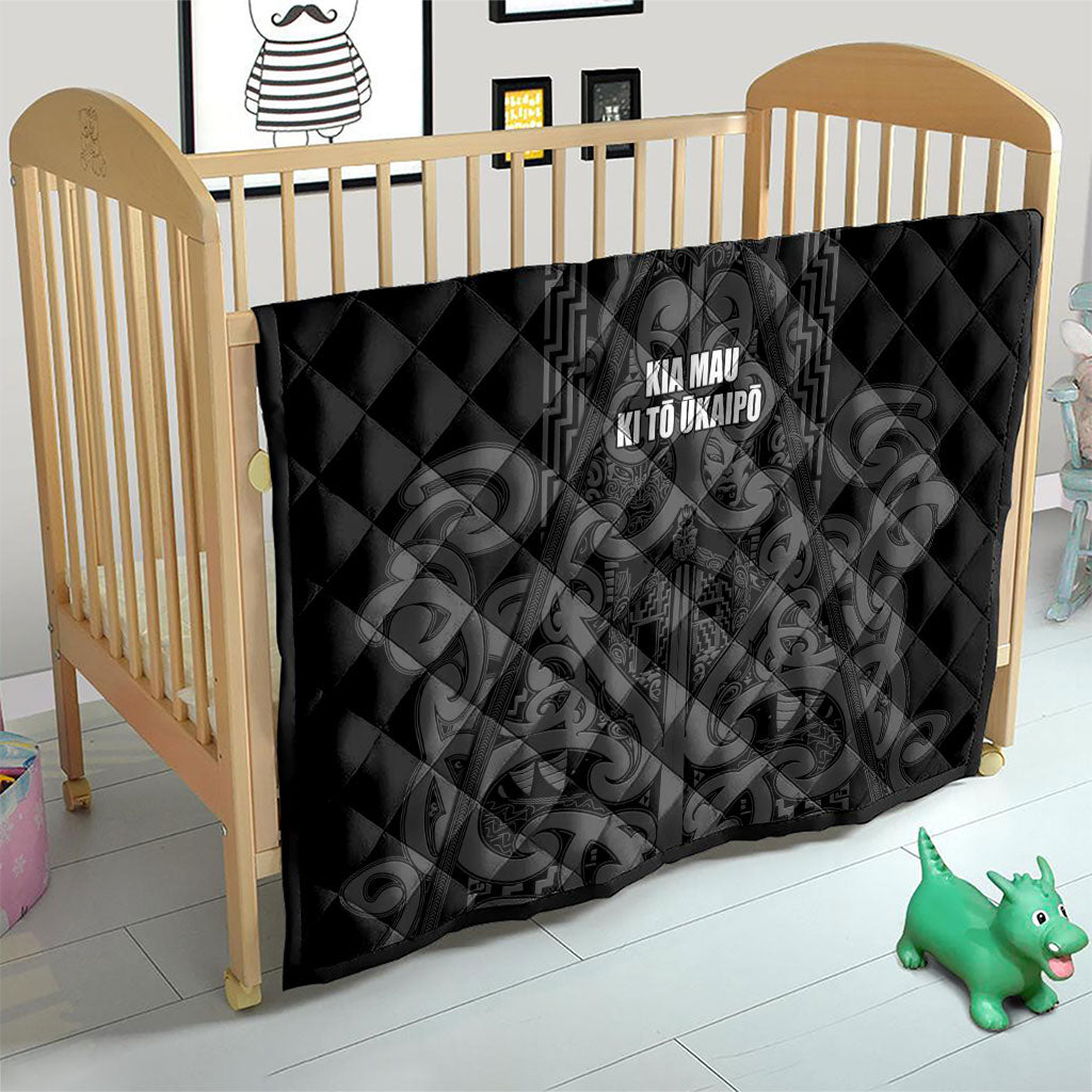 Maori Language Week Quilt Kia Mau Ki To Ukaipo Grey Color LT14 - Polynesian Pride
