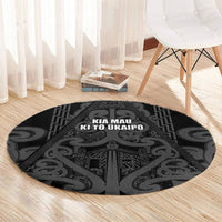 Maori Language Week Round Carpet Kia Mau Ki To Ukaipo Grey Color LT14 - Polynesian Pride