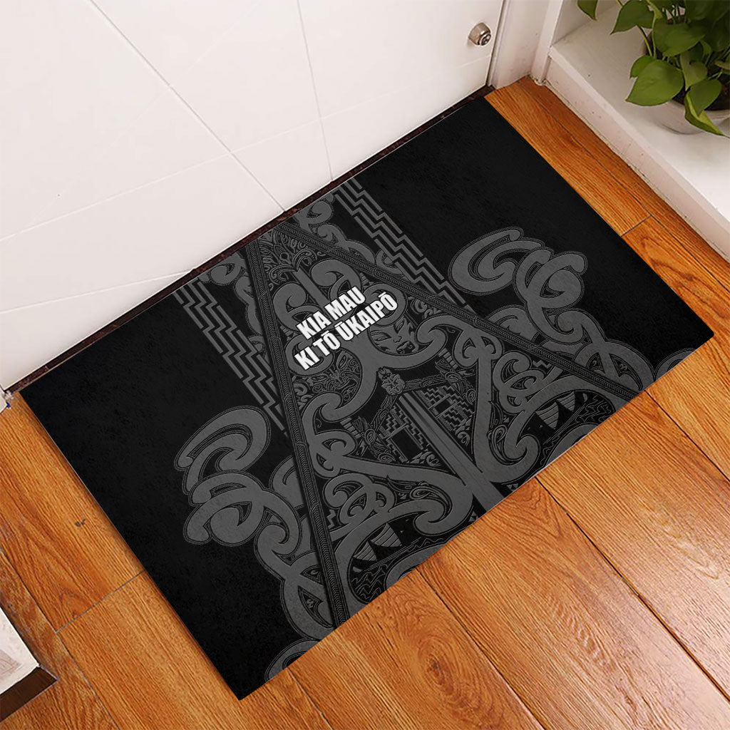 Maori Language Week Rubber Doormat Kia Mau Ki To Ukaipo Grey Color LT14 - Polynesian Pride