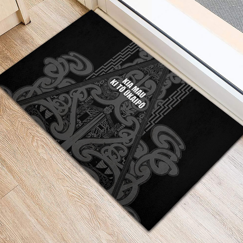 Maori Language Week Rubber Doormat Kia Mau Ki To Ukaipo Grey Color LT14 - Polynesian Pride