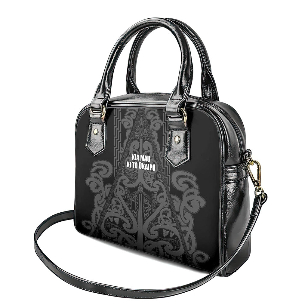 Maori Language Week Shoulder Handbag Kia Mau Ki To Ukaipo Grey Color LT14 - Polynesian Pride