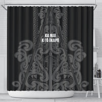 Maori Language Week Shower Curtain Kia Mau Ki To Ukaipo Grey Color LT14 - Polynesian Pride