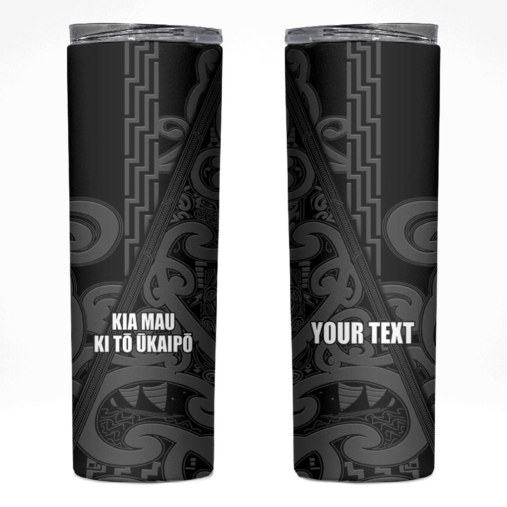 Maori Language Week Personalised Skinny Tumbler Kia Mau Ki To Ukaipo Grey Color LT14 Grey - Polynesian Pride