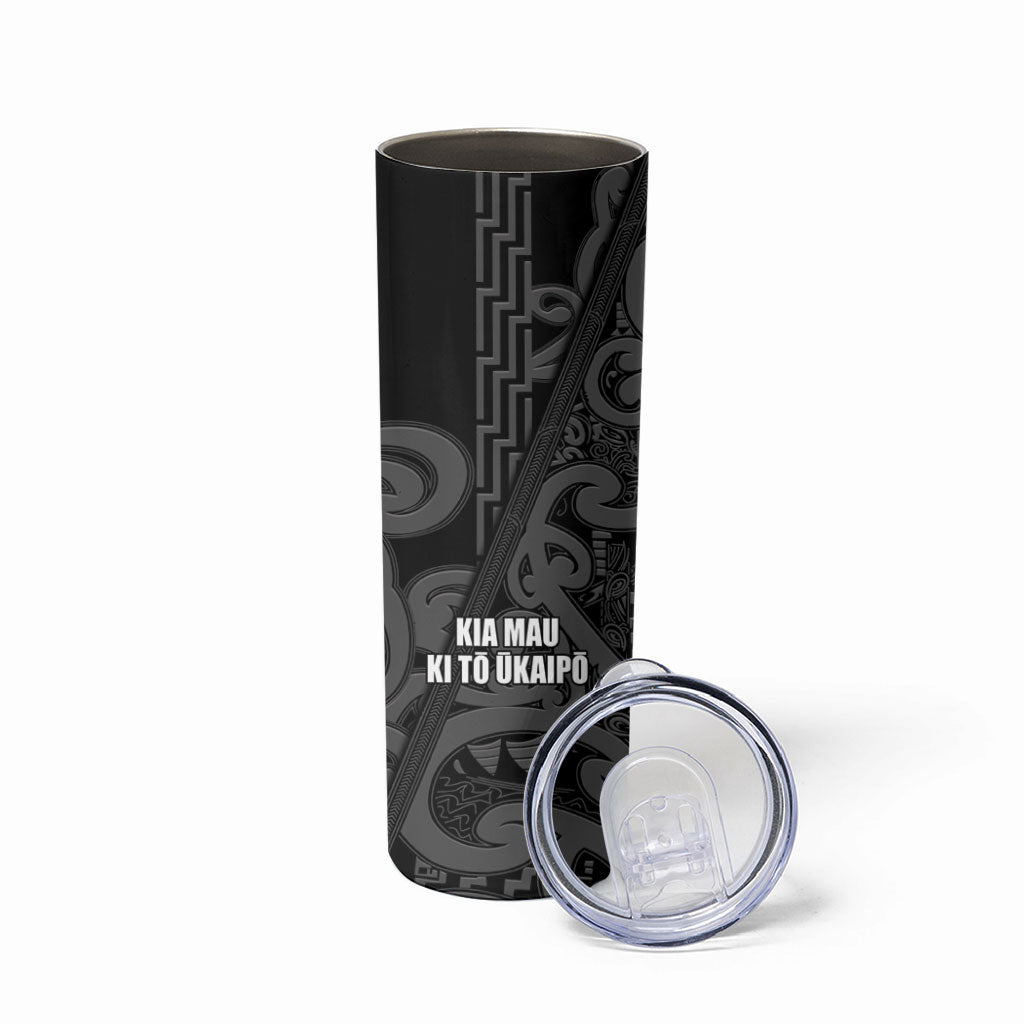 Maori Language Week Personalised Skinny Tumbler Kia Mau Ki To Ukaipo Grey Color LT14 - Polynesian Pride
