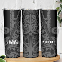 Maori Language Week Personalised Skinny Tumbler Kia Mau Ki To Ukaipo Grey Color LT14 - Polynesian Pride