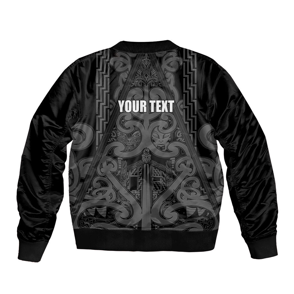 Maori Language Week Personalised Sleeve Zip Bomber Jacket Kia Mau Ki To Ukaipo Grey Color LT14 - Polynesian Pride