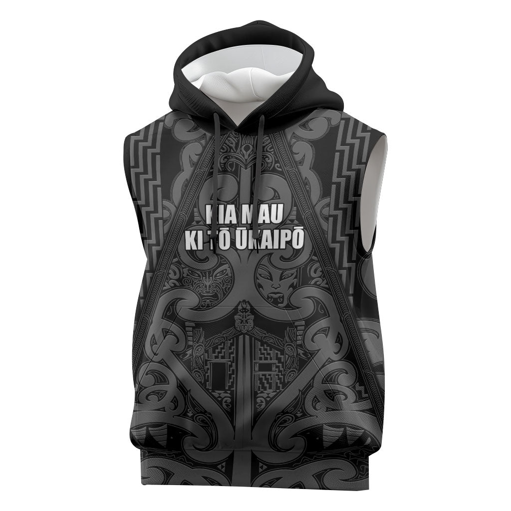 Maori Language Week Personalised Sleeveless Hoodie Kia Mau Ki To Ukaipo Grey Color