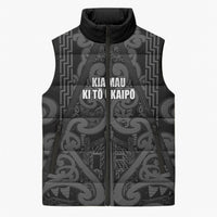 Maori Language Week Personalised Sleeveless Puffer Jacket Kia Mau Ki To Ukaipo Grey Color