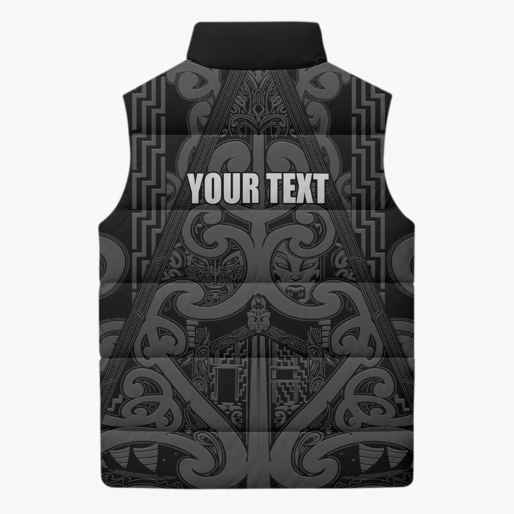 Maori Language Week Personalised Sleeveless Puffer Jacket Kia Mau Ki To Ukaipo Grey Color