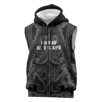 Maori Language Week Personalised Sleeveless Zip Hoodie Kia Mau Ki To Ukaipo Grey Color LT14 Grey - Polynesian Pride