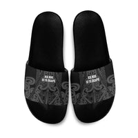 Maori Language Week Slide Sandals Kia Mau Ki To Ukaipo Grey Color