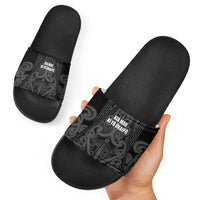 Maori Language Week Slide Sandals Kia Mau Ki To Ukaipo Grey Color