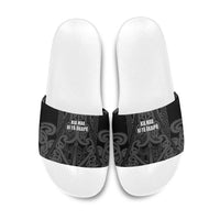 Maori Language Week Slide Sandals Kia Mau Ki To Ukaipo Grey Color