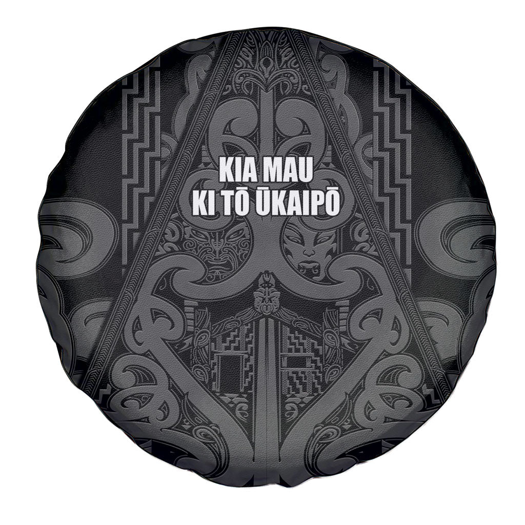 Maori Language Week Spare Tire Cover Kia Mau Ki To Ukaipo Grey Color LT14 - Polynesian Pride