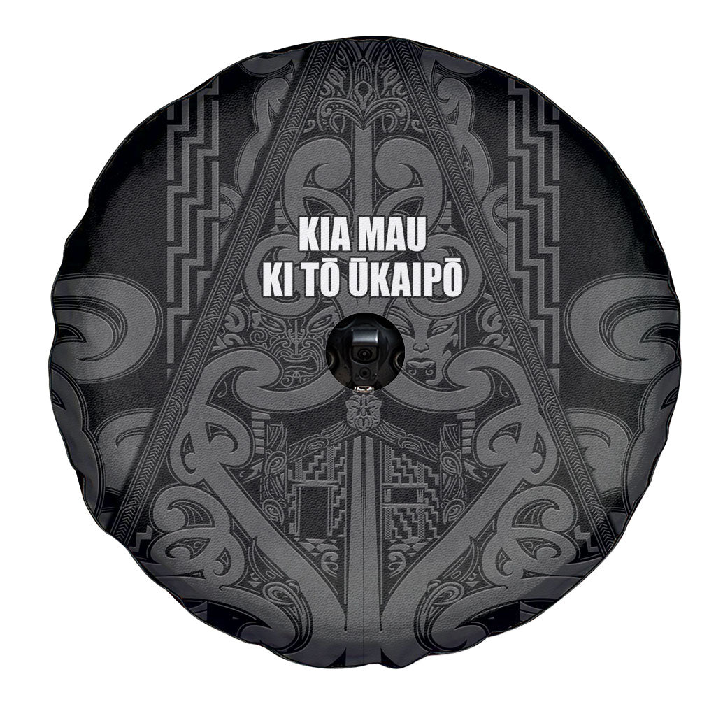 Maori Language Week Spare Tire Cover Kia Mau Ki To Ukaipo Grey Color LT14 - Polynesian Pride