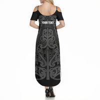 Maori Language Week Personalised Summer Maxi Dress Kia Mau Ki To Ukaipo Grey Color LT14 - Polynesian Pride