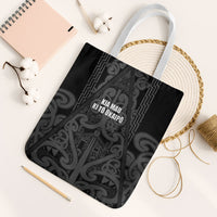 Maori Language Week Tote Bag Kia Mau Ki To Ukaipo Grey Color LT14 White Strap One Size Grey - Polynesian Pride