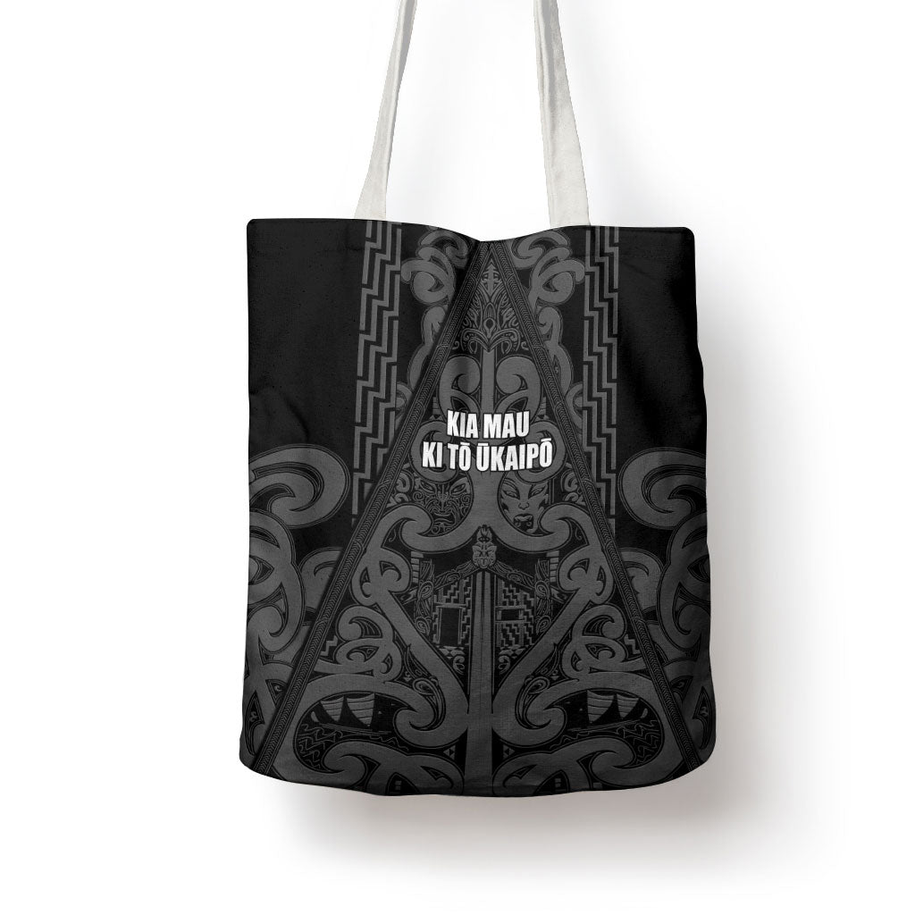 Maori Language Week Tote Bag Kia Mau Ki To Ukaipo Grey Color LT14 - Polynesian Pride