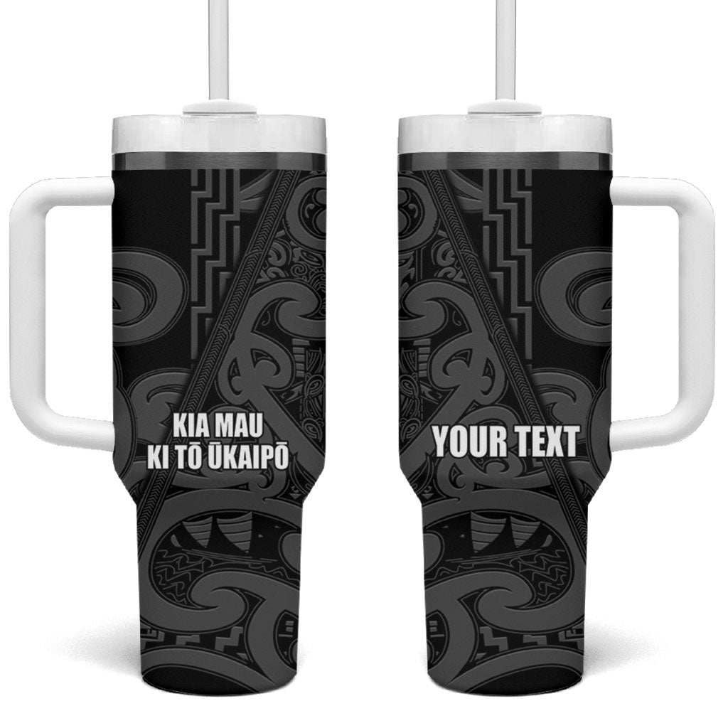 Maori Language Week Personalised Tumbler With Handle Kia Mau Ki To Ukaipo Grey Color