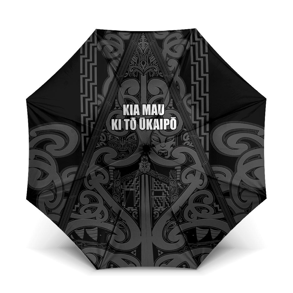 Maori Language Week Umbrella Kia Mau Ki To Ukaipo Grey Color